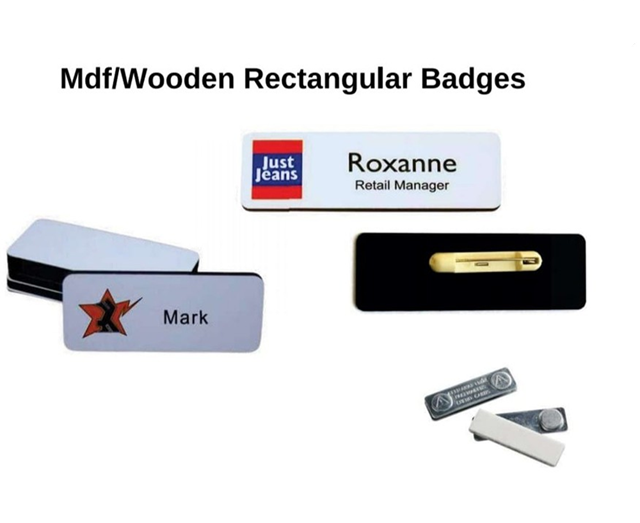 Mdf/Wooder Rectangular Badges
